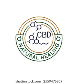Simple Logo with CBD natural healing icon. Simple logo with CBD natural healing icon for social media, app, and web design. Vector illustration.
