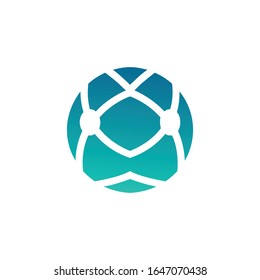 Simple logo circle design illustration. Network symbol