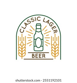 Simple Logo with Classic Lager Beer icon. Simple badge with classic Lager Beer icon for social media, app, and web design. Vector illustration