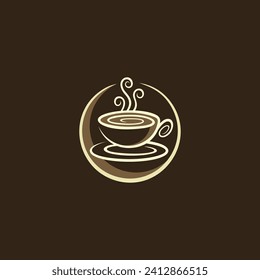 simple logo of coffee cafe