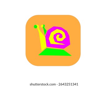 simple logo of colorful snail image