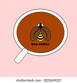 un logotipo sencillo, una combinación de abejas y café, adecuado para logotipos de cafés, restaurantes y otros