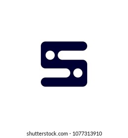 simple logo combination letter i with letter s
