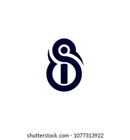simple logo combination letter i with letter s