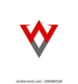 simple logo combination letter v and w