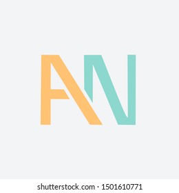 simple logo a combination of letters A and N