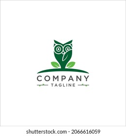 simple logo combined flower and owl