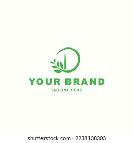 simple logo combined letter D and leaf