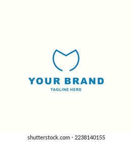 simple logo combined letter M and half circle