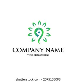Simple logo combining beautiful peacock shape with flowers