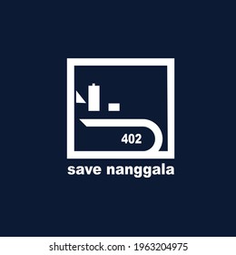 simple logo to commemorate submarine nanggal 402 which sank in the sea.