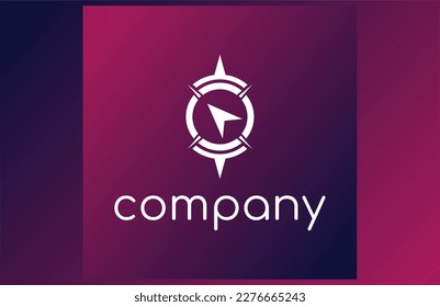 simple brújula de logotipo. en blanco. limpio y elegante.