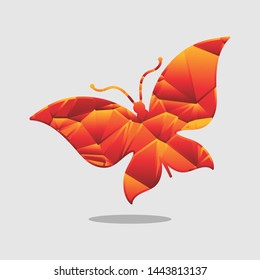 simple logo with concept butterfly low poly style