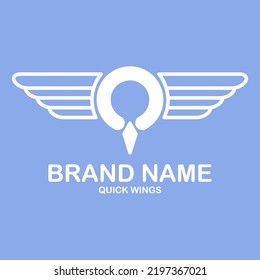 simple logo with the concept of letter Q and wings. suitable as a service logo related to speed, engine, acceleration or others