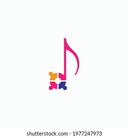 Simple logo concept makes music together