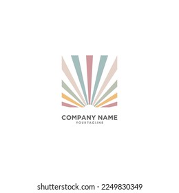 Ein einfaches Logo-Konzept für strahlendes Licht mit weichen Farben, die für Ihr Website-Icon oder Firmensymbol geeignet sind