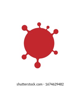 the simple logo of corona virus red color and white background