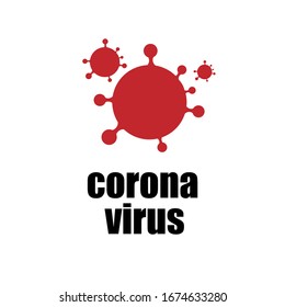 the simple logo of corona virus red color and white background