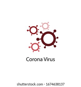 the simple logo of corona virus red colour and white background