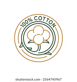 Simple Logo with Cotton Boll icon. Simple Logo with a cotton boll, the fluffy fibbers surrounding the seeds of the cotton plant. For using in materials for the textile industry. Vector illustration