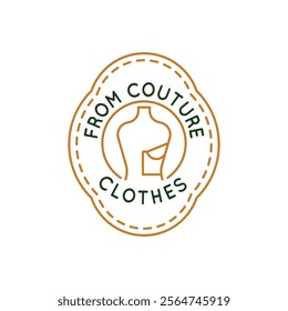 Simple Logo with Couture Clothes icon. Simple Logo with Mannequin icon for fashion design, tailoring, and retail-themed social media, app, and web design. Vector illustration