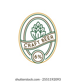 Simple Logo with Craft Beer icon. Simple badge with craft Beer icon for social media, app, and web design. Vector illustration