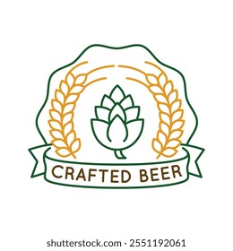 Simple Logo with Crafted Beer icon. Simple badge with crafted Beer icon for social media, app, and web design. Vector illustration