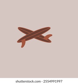 simple logo crossed surf board