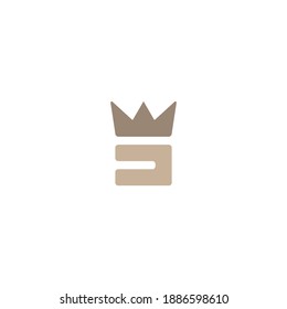 corona de logotipo simple y letra s