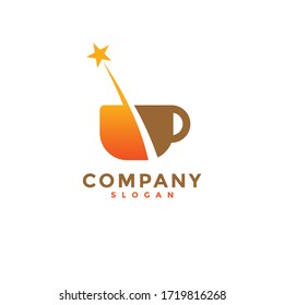 logotipo simple de una copa y estrella en caída