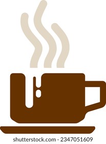 Logo simple de una copa de café caliente 