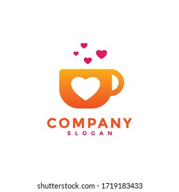 Simple logo cup and love aroma