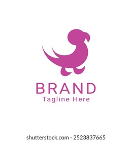 simple logo with cute duck animal style