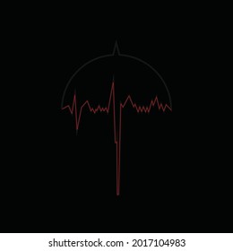 Simple logo death umbrella suitable for your brand with a dark theme.