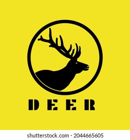 simple logo deer animal with circle. Perfect for product logos, companies and more.