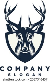 Simple Logo Deer Head Vector