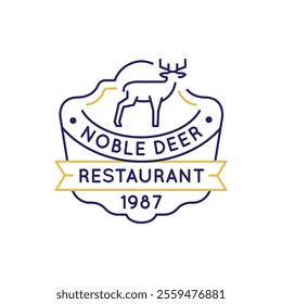 Simple Logo with Deer icon. Simple deer logo icon for social media, app, and web design. Vector illustration.