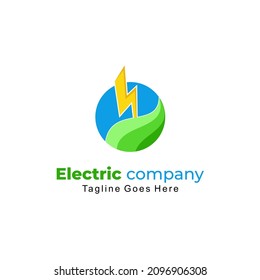 Simple logo design about the development of environmentally friendly electrical energy