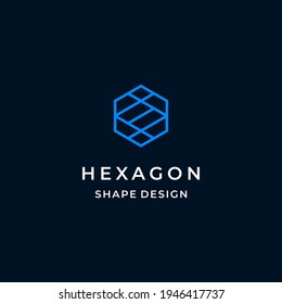 Simple logo design about a hexagon designed from geometric lines.
EPS10, Vector.
