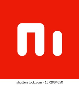 simple logo design with abstract illustrations of letters N and I