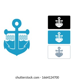 Diseño de logotipo sencillo en azul, negro y blanco
