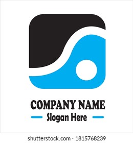 simple logo design in black and blue color