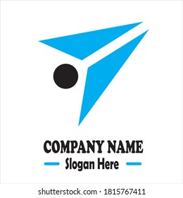 simple logo design in blue and black color