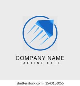 Simple logo design with blue paper airplane icons