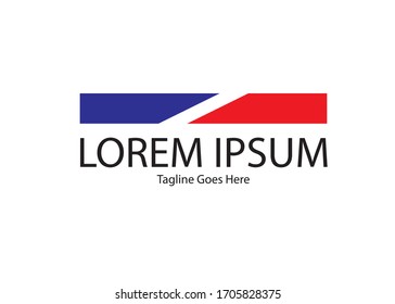 Simple logo design with blue and red lines. EPS 10 vector.