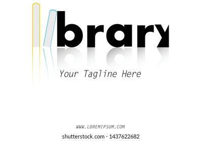Simple logo design book library illustrations
