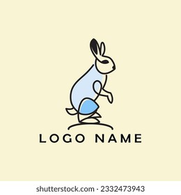 simple logo design with bunny element and smooth line