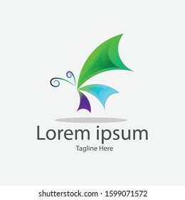 simple logo design in butterfly shape