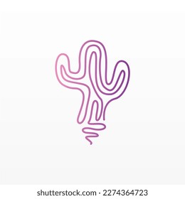 A simple logo design of a cactus. Cactus plant logo template. Cactus logo design concept