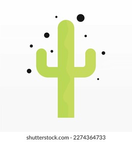 A simple logo design of a cactus. Cactus plant logo template. Cactus logo design concept